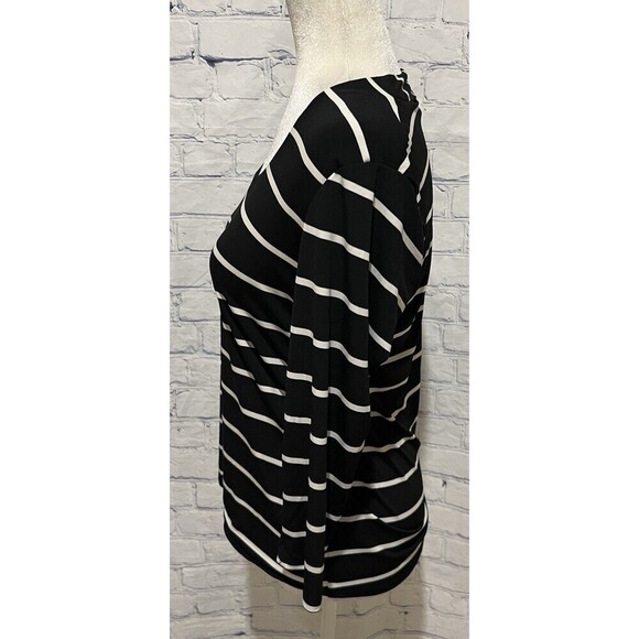 NWT Context long sleeve black-and-white striped blouse top size medium - Picture 3 of 7